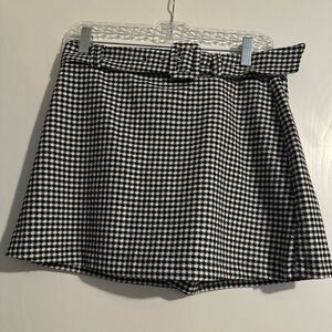 Fashion Nova Black and White Checkered Skirt